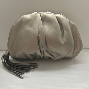 Rebecca Minkoff Metallic Silver Clutch with Tassel